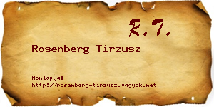 Rosenberg Tirzusz névjegykártya